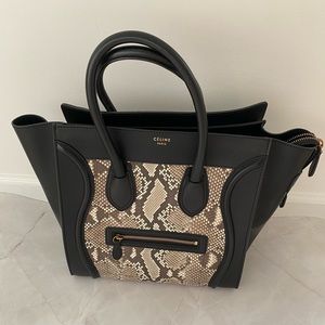 CELINE Python Luggage Tote